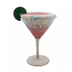 Elegant Goblet Rhinestone Clutch for Parties, Pink