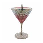 Elegant Goblet Rhinestone Clutch for Parties, Pink
