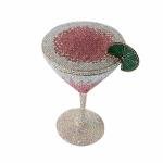 Elegant Goblet Rhinestone Clutch for Parties, Pink