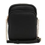 Chic Black PU Leather Multi Pocket Crossbody Bag