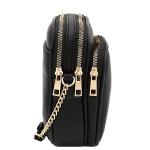 Chic Black PU Leather Multi Pocket Crossbody Bag