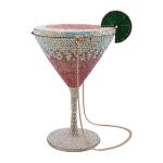 Elegant Goblet Rhinestone Clutch for Parties, Pink