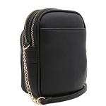 Chic Black PU Leather Multi Pocket Crossbody Bag