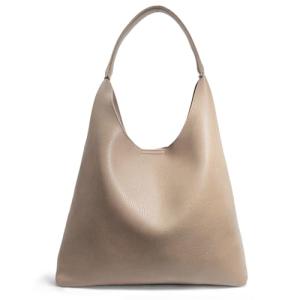 Soft Vegan Leather Hobo Bag for Women - Nude