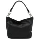 Black Hobo Shoulder Bag with Bold Snap Hook