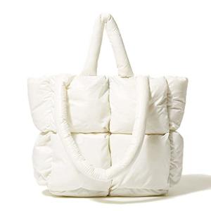 Chic White Large Puffer Tote Bag for Women