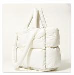 Chic White Large Puffer Tote Bag for Women