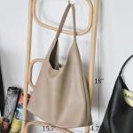 Soft Vegan Leather Hobo Bag for Women - Nude