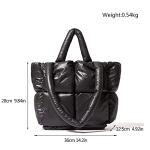 Chic White Large Puffer Tote Bag for Women