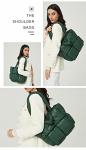 Chic White Large Puffer Tote Bag for Women