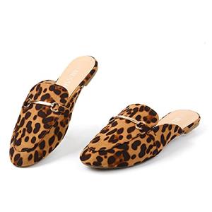 Leopard Suede Slip-On Mules for Women