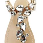 Rhinestone Flat Sandals for Summer Beach Style