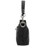 Black Hobo Shoulder Bag with Bold Snap Hook