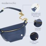 Catherine Vegan Leather Belt Bag - Deep Night Blue