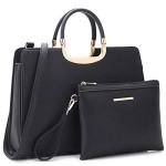 Black Women's Tote Bag with Matching Wallet