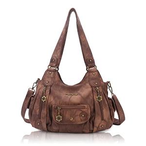 Stylish Brown PU Leather Hobo Shoulder Bag