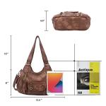 Stylish Brown PU Leather Hobo Shoulder Bag
