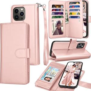 Rose Gold Luxury Wallet Case for iPhone 14