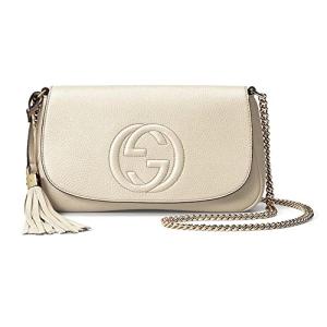 Gucci Off White Leather Crossbody Clutch Bag
