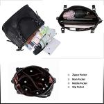 Heshe Black Leather Tote and Shoulder Bag