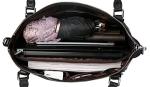 Heshe Black Leather Tote and Shoulder Bag