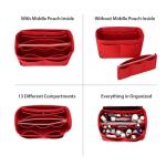 OMYSTYLE Red Felt Tote Bag Organizer Insert