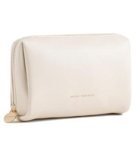 Aveniee Vegan Leather Travel Makeup Bag - Beige