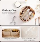 Aveniee Vegan Leather Travel Makeup Bag - Beige