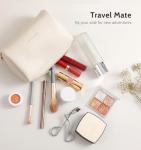 Aveniee Vegan Leather Travel Makeup Bag - Beige