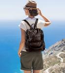 Designer Oil Wax PU Leather Backpack Purse