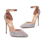Elisabet Tang Champagne Gold Rhinestone Stiletto Heels