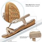 HARENCE Women's Summer Flat Sandals with Ankle Strap