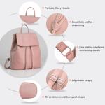 BOYATU Genuine Leather Women's Backpack Purse - Pink