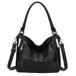 Chic Black Shoulder Hobo Tote Bag for Women