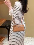 Rejolly Small Brown Leather Crossbody Bag