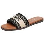 Athlefit Women's Black Slip-On Summer Sandals