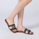 Athlefit Women's Black Slip-On Summer Sandals
