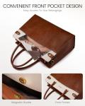 Vintage Waterproof Leather Laptop Tote for Women