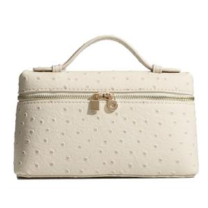 Rejolly Cream White Ostrich Crossbody Bag