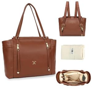 Miss Fong Leather Diaper Bag with Changing Pad