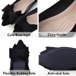 Chic Black Bow-Knot Suede Ballet Flats for Women