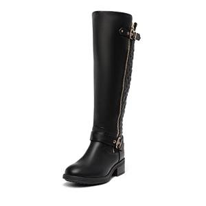 Stylish Black Knee-High Chunky Heel Boots