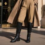 Stylish Black Knee-High Chunky Heel Boots