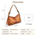 S-ZONE Women's Genuine Leather Hobo Shoulder Bag