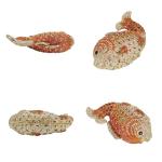 Tngan Mini Fish Clutch with Rhinestones, Gold Orange