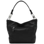 Black Hobo Shoulder Bag with Bold Snap Hook