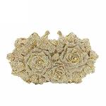 Dazzling Flower Crystal Clutch Purse for Parties