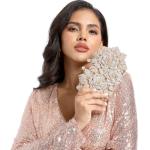Dazzling Flower Crystal Clutch Purse for Parties