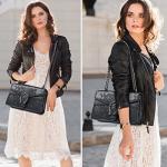 Snake Print Leather Crossbody Bag with Chain Strap