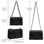 Snake Print Leather Crossbody Bag with Chain Strap